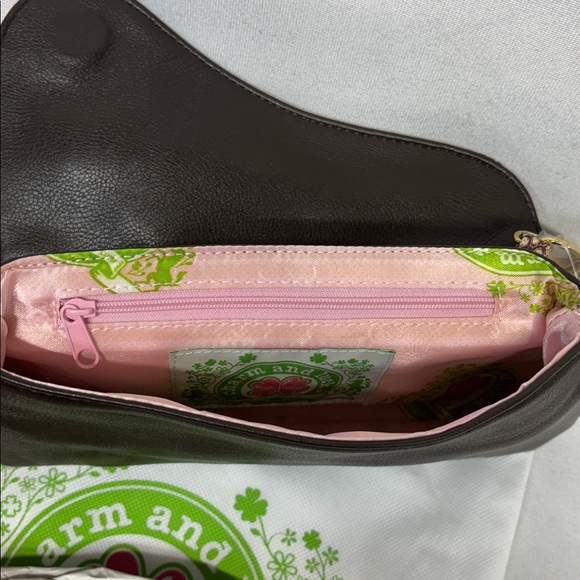 Charm and Luck Snakeskin and Brown and gold belt Clutch purse and dust bag - Picture 6 of 9